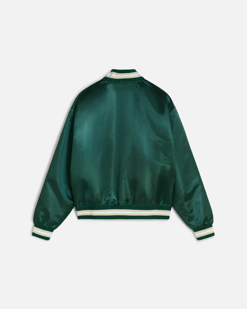 Patta Script Logo Satin Varsity Jacket Bistro Green