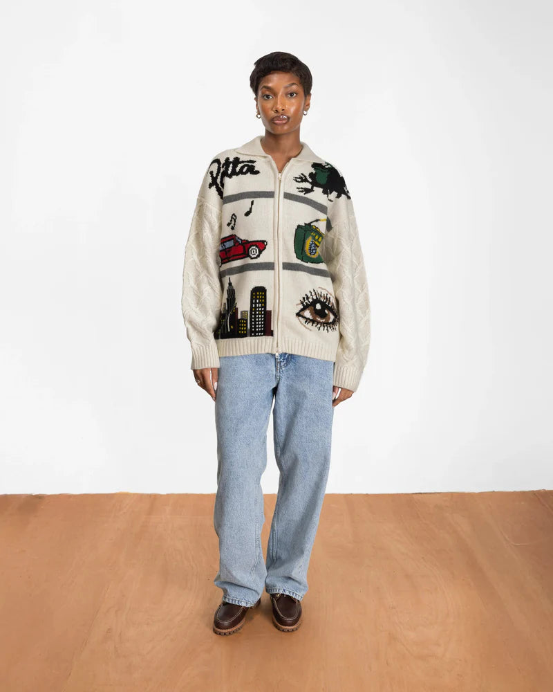 Patta Perfect Day Knitted Cardigan Peyote
