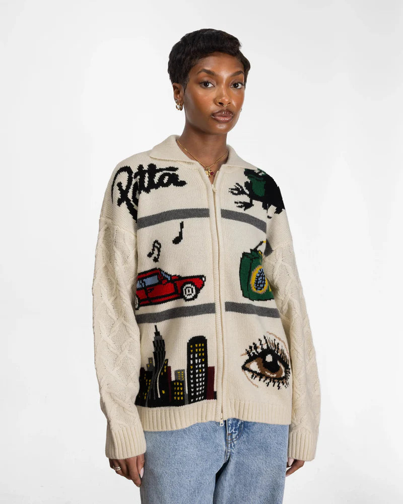 Patta Perfect Day Knitted Cardigan Peyote