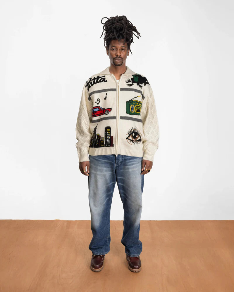 Patta Perfect Day Knitted Cardigan Peyote