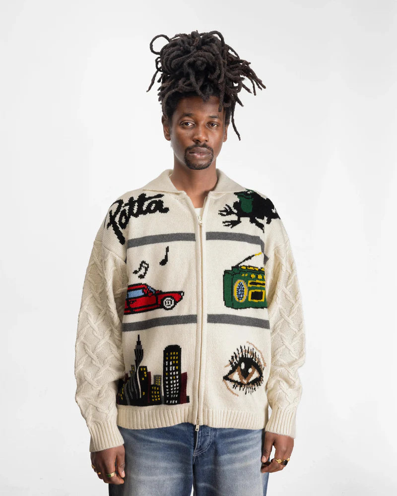 Patta Perfect Day Knitted Cardigan Peyote