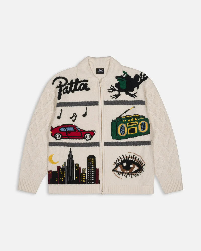 Patta Perfect Day Knitted Cardigan Peyote