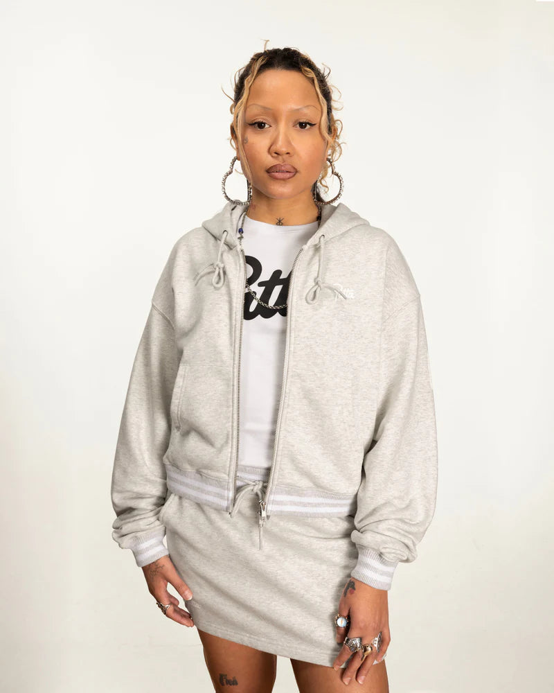 Patta W Lounge Zip-Up Hooded Sweater Light Melange Grey