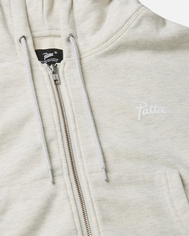 Patta W Lounge Zip-Up Hooded Sweater Light Melange Grey