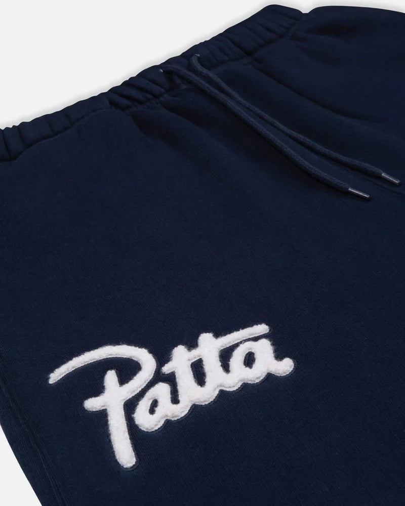 Patta Chenille Logo Jogging Pants Black Iris