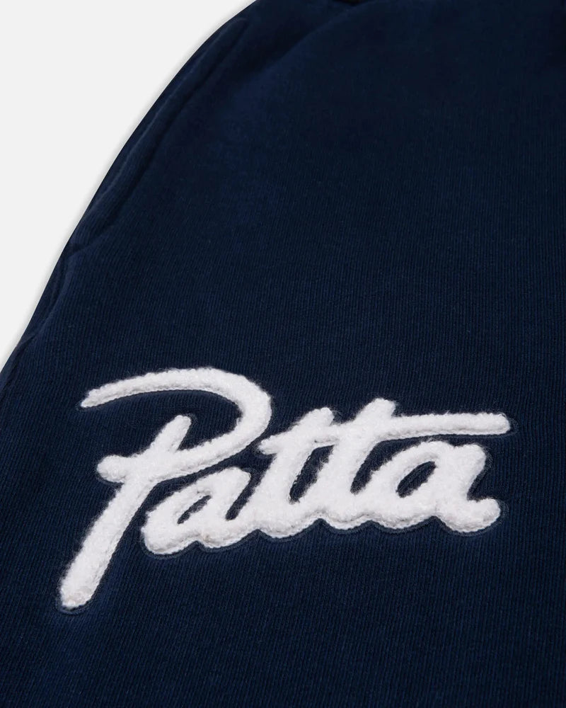 Patta Chenille Logo Jogging Pants Black Iris