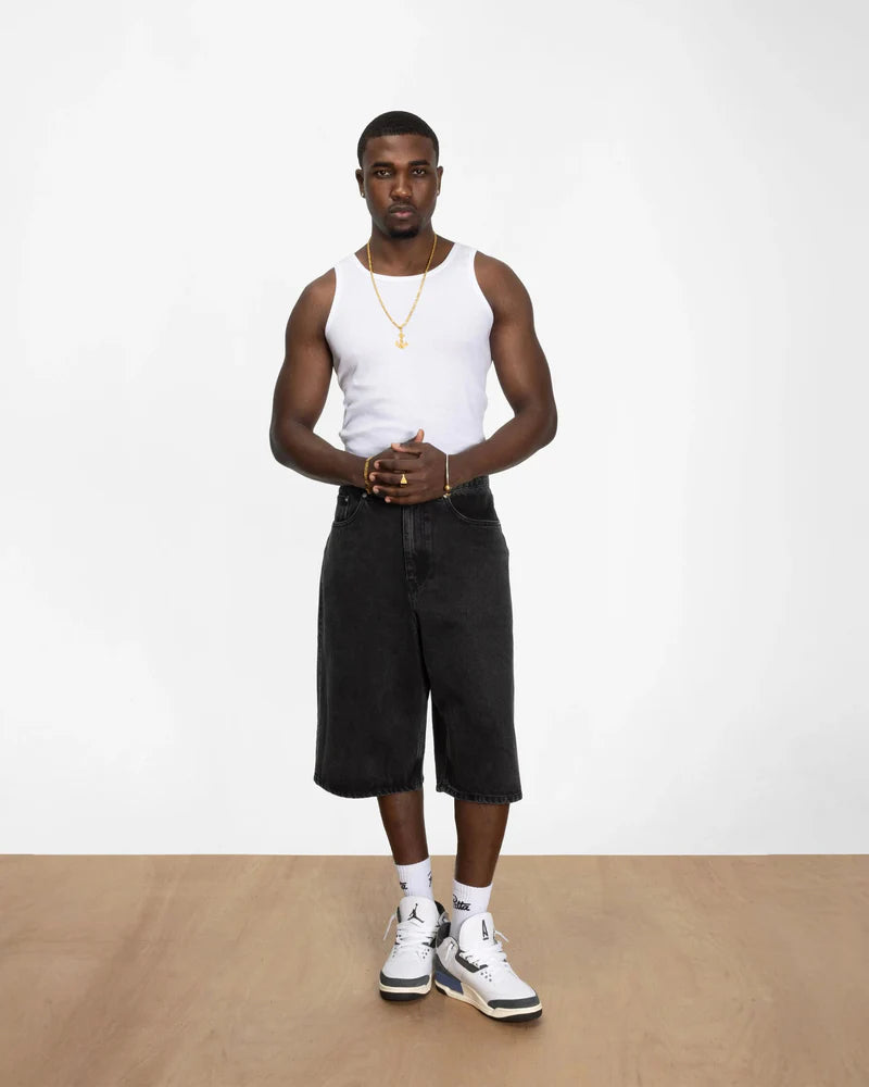 Patta Whiskers Denim Shorts Black Denim
