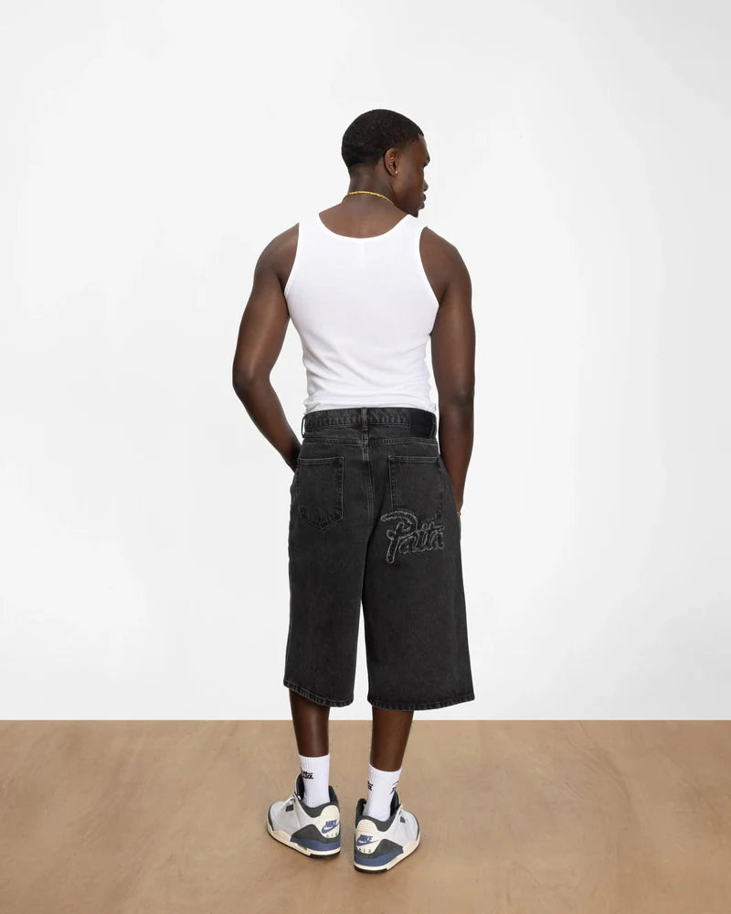 Patta Whiskers Denim Shorts Black Denim