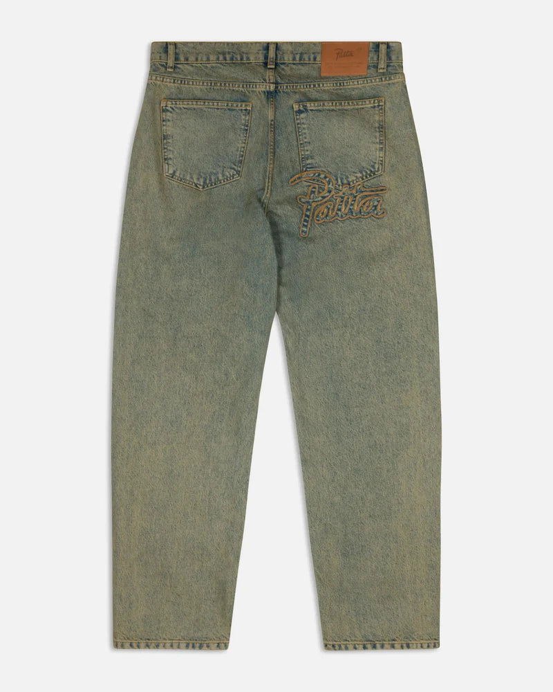 Patta Dirty Whiskers Denim Pants Sandwashed Light Blue Denim