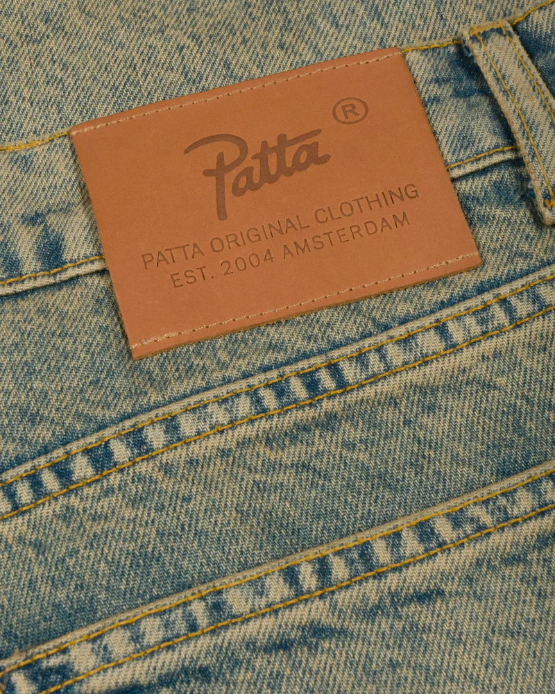 Patta Dirty Whiskers Denim Pants Sandwashed Light Blue Denim