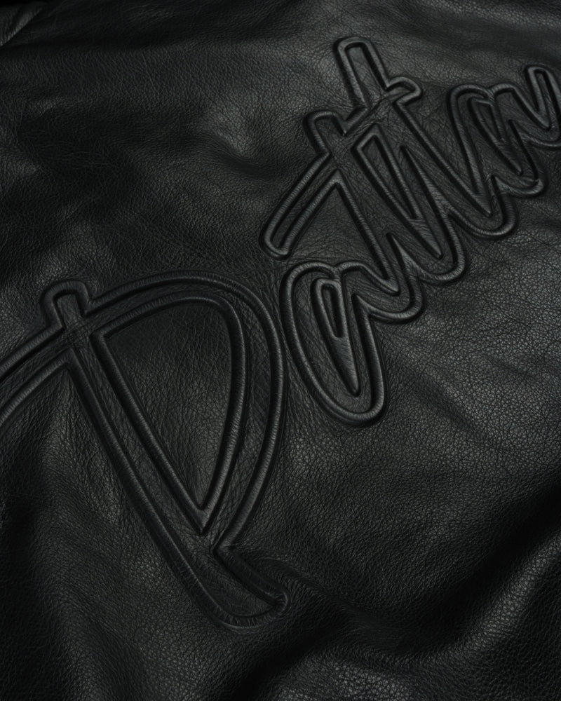 Patta Leather Bomber Jacket Black