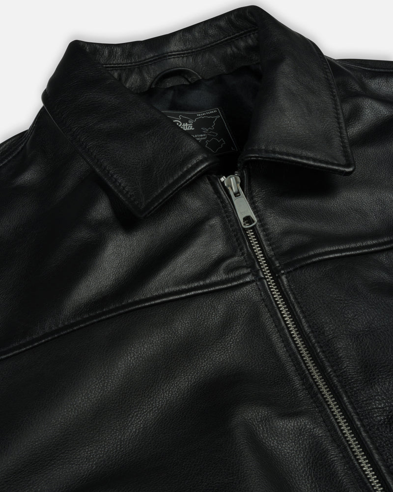 Patta Leather Bomber Jacket Black