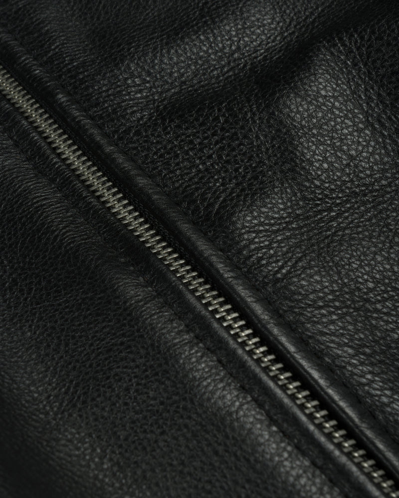 Patta Leather Bomber Jacket Black
