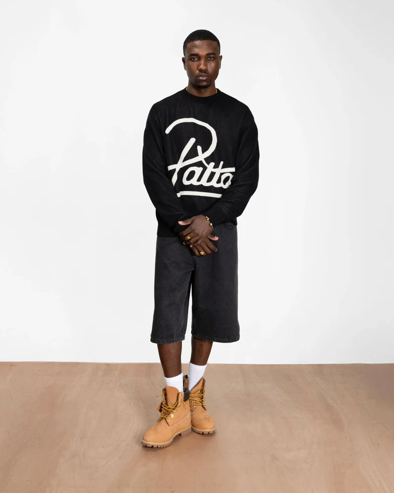 Patta Hearted Jumper Black