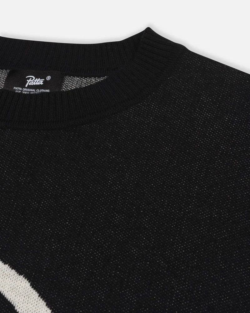 Patta Hearted Jumper Black