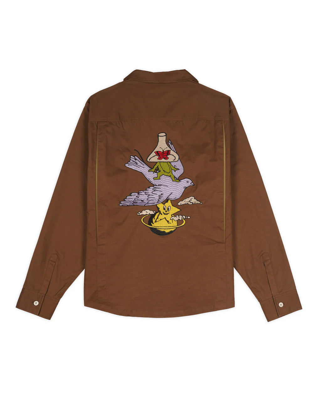Braindead Poplin Camp Collar Shirt Chocolate