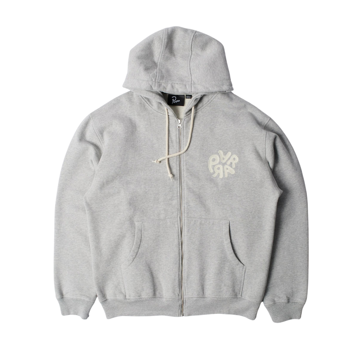 Parra 1976 Logo Zip Hooded Sweatshirt - Heather Grey