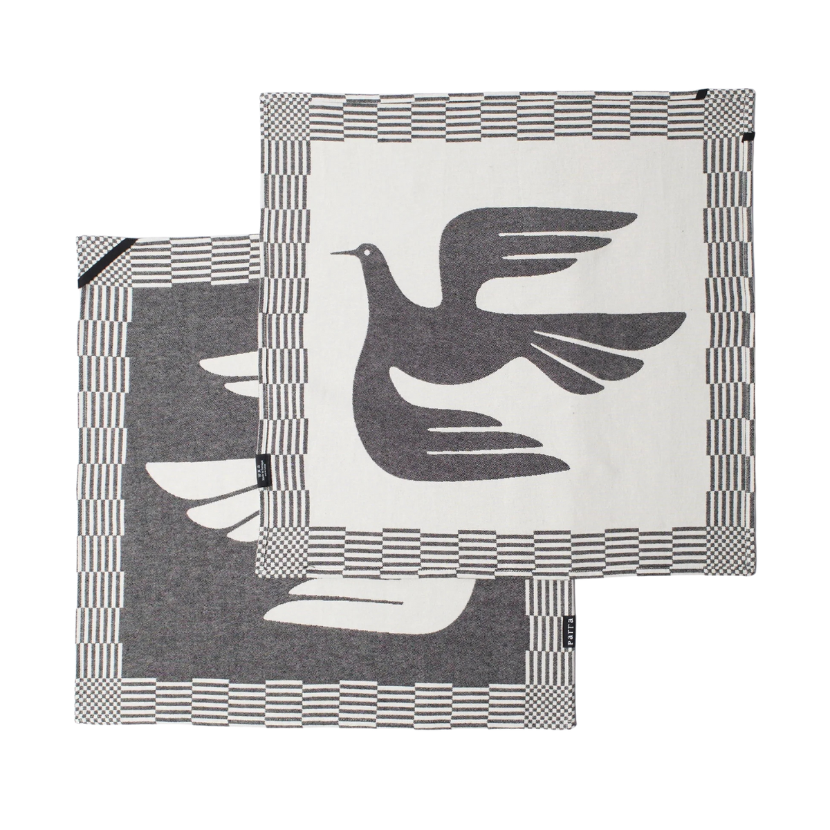 Parra Infinite Kitchen Bird Towel Set Black