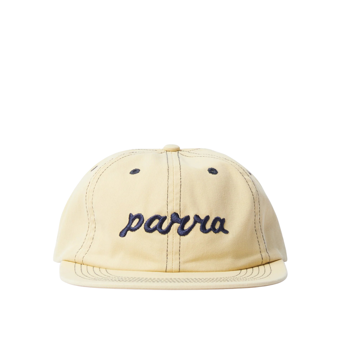 Parra Lowercase Script Logo 6 Panel Hat Natural