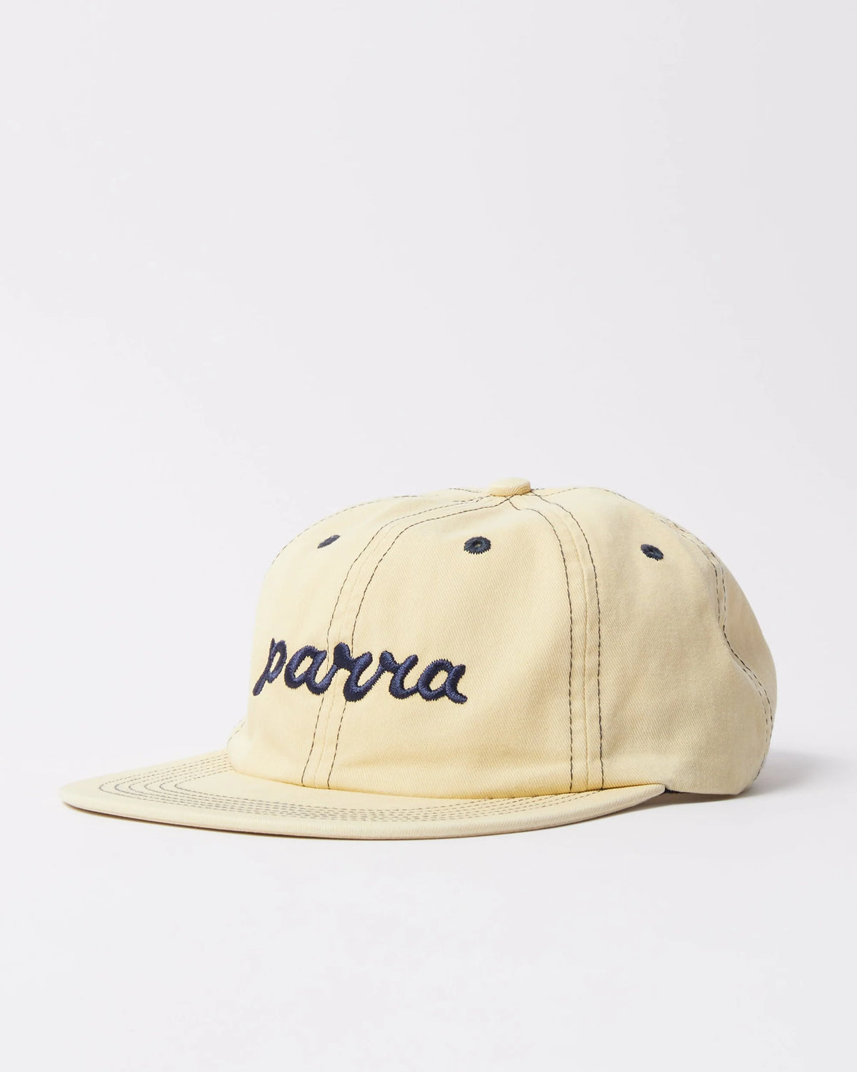 Parra Lowercase Script Logo 6 Panel Hat Natural