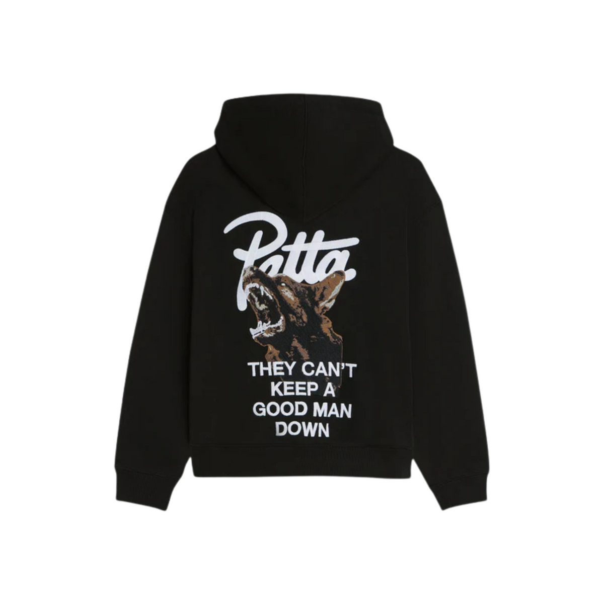 Patta Bark Boxy Hooded Sweater Black