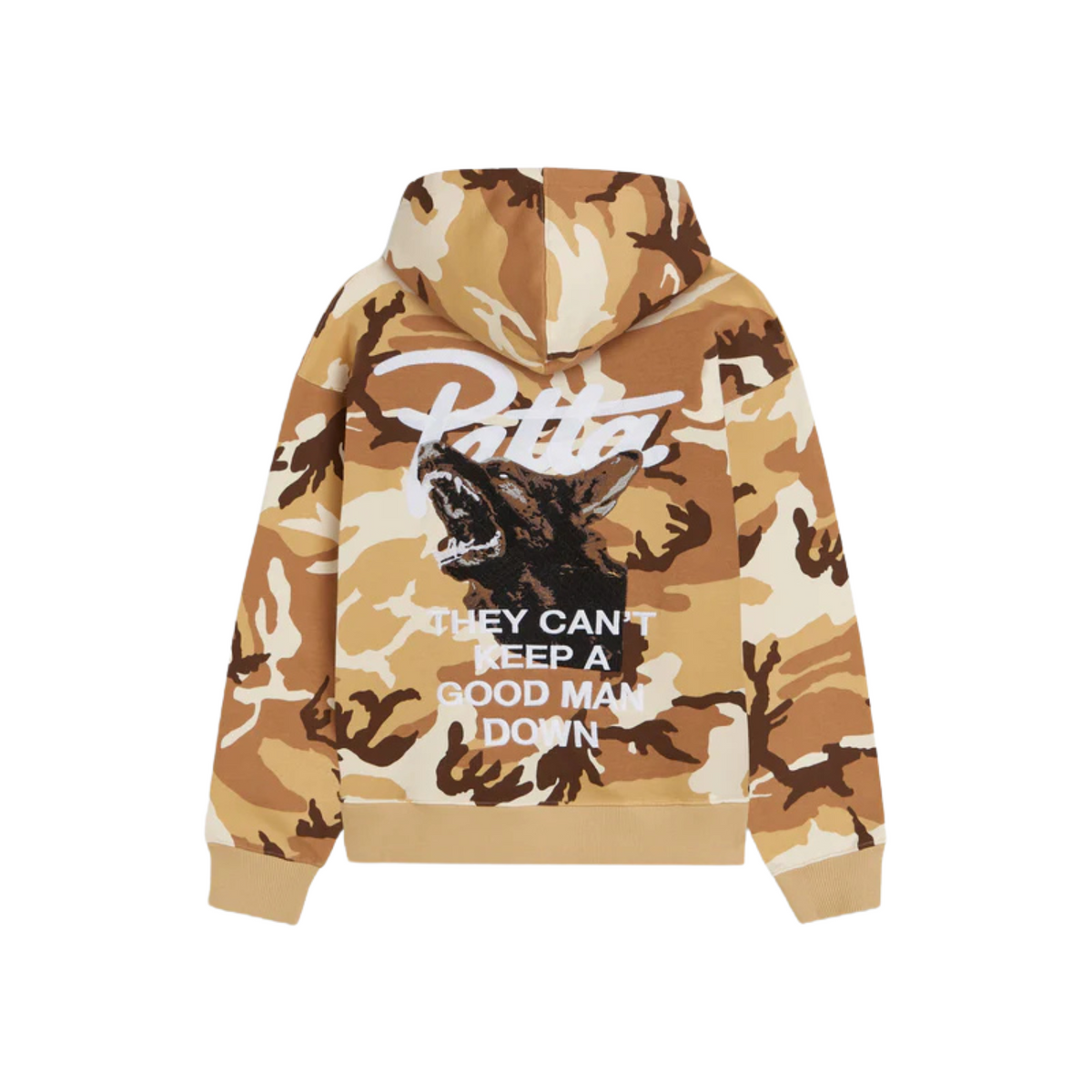 Patta Bark Woodland Camo Boxy Hooded Sweater Sand Dollar