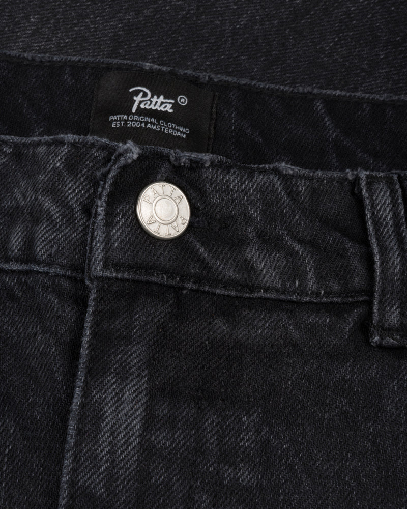 Patta Dark Dirty Whiskers Baggy Denim Pants Black