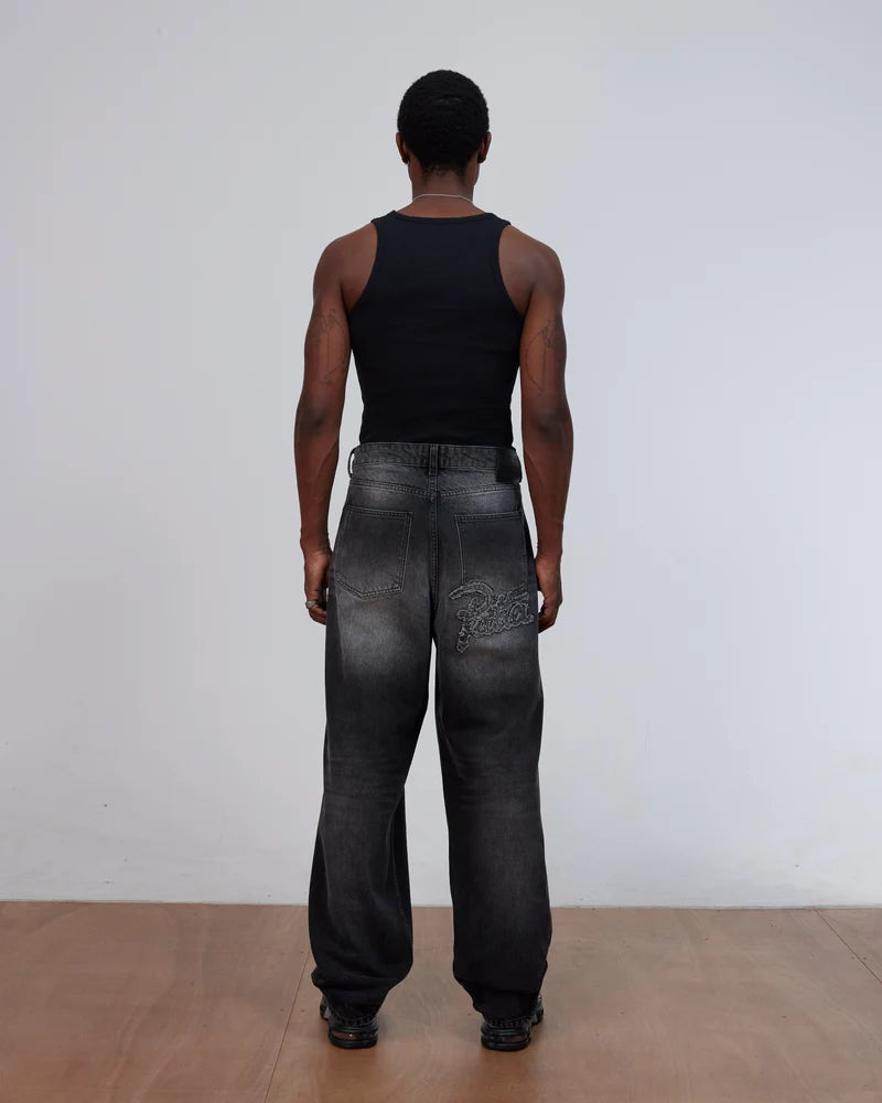 Patta Dark Dirty Whiskers Baggy Denim Pants Black