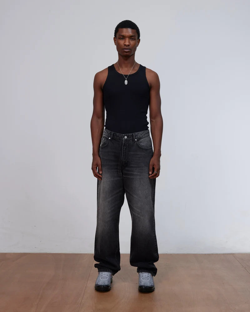 Patta Dark Dirty Whiskers Baggy Denim Pants Black