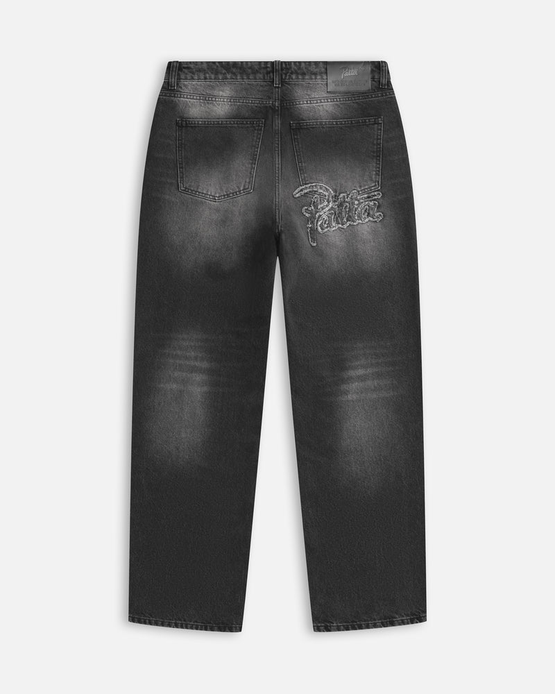 Patta Dark Dirty Whiskers Baggy Denim Pants Black