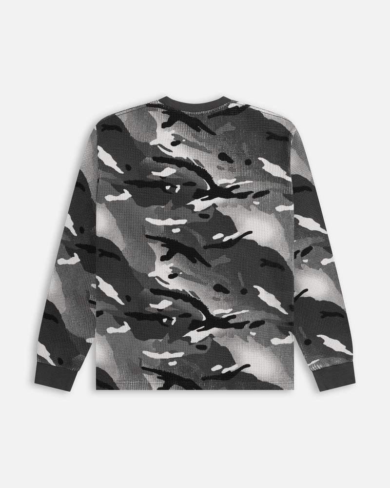 Patta Ghost Spray Camo Waffle Long Sleeve Jet Black