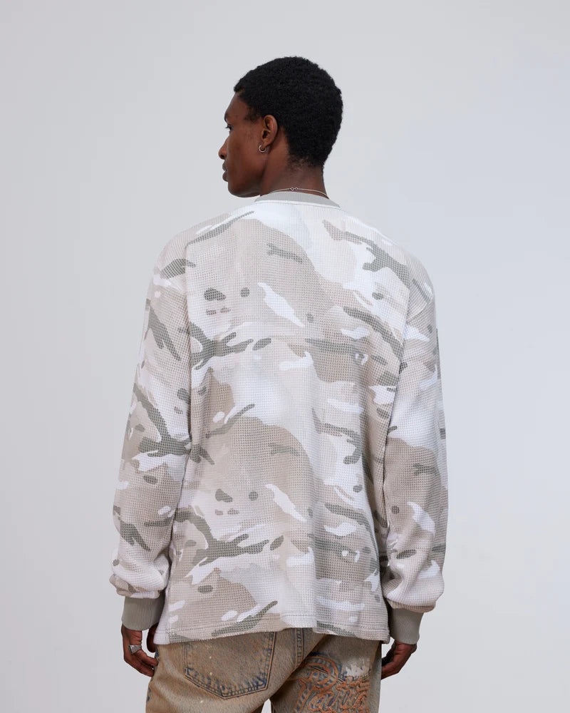 Patta Ghost Spray Camo Waffle Long Sleeve Pussywillow Grey