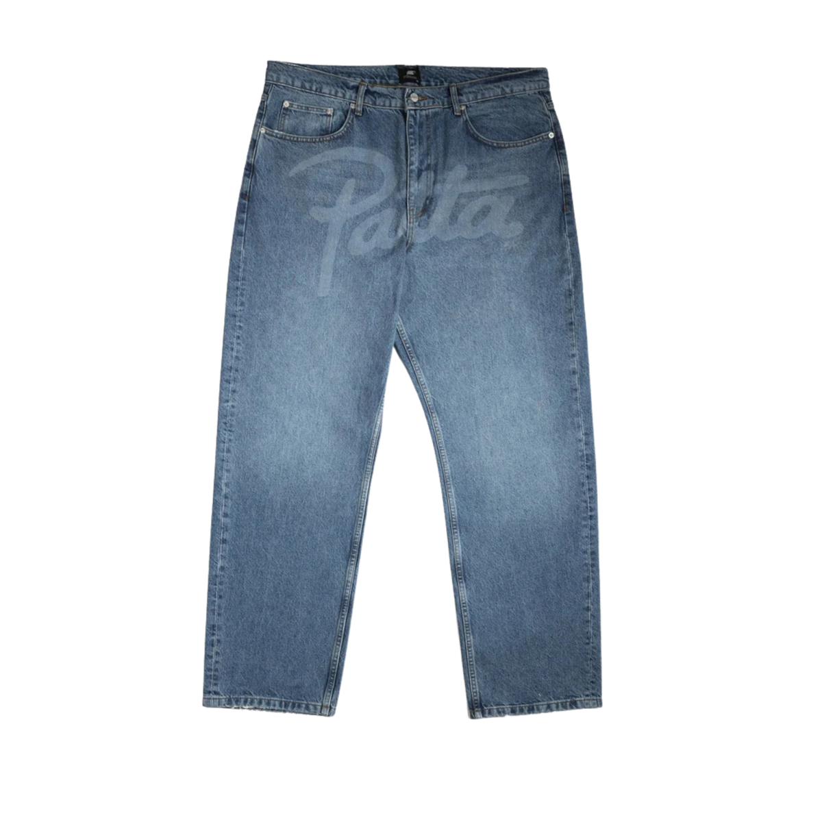 Patta Laserprint Whiskers Denim Pants Light Blue Denim