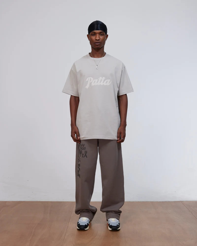 Patta Logo Twill Applique T-Shirt Flint Gray