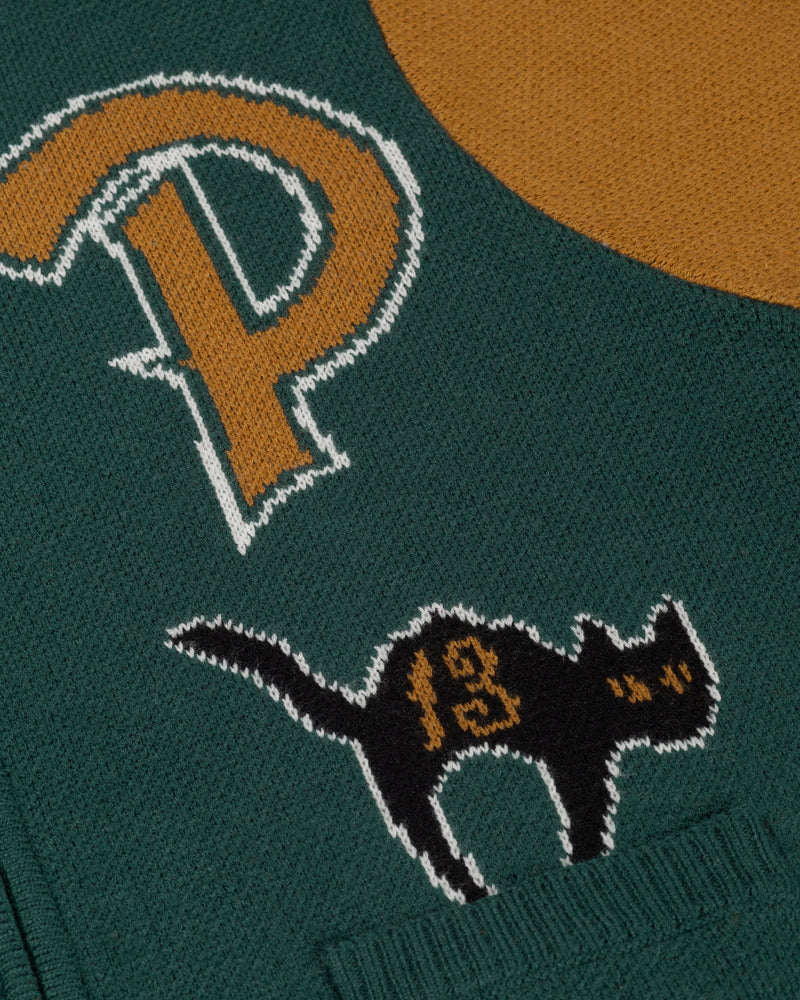 Patta Lucky 13 Varsity Knitted Cardigan Pine Grove