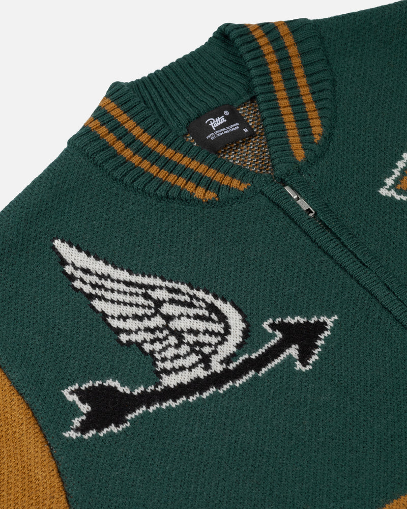 Patta Lucky 13 Varsity Knitted Cardigan Pine Grove