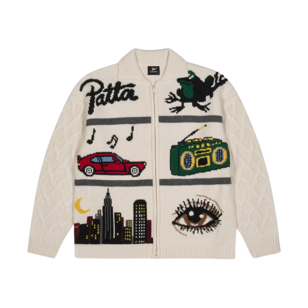 Patta Perfect Day Knitted Cardigan Peyote