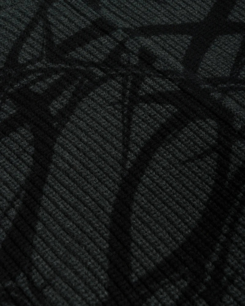 Patta Ribbed Knitted Cardigan Grey Pinstripe