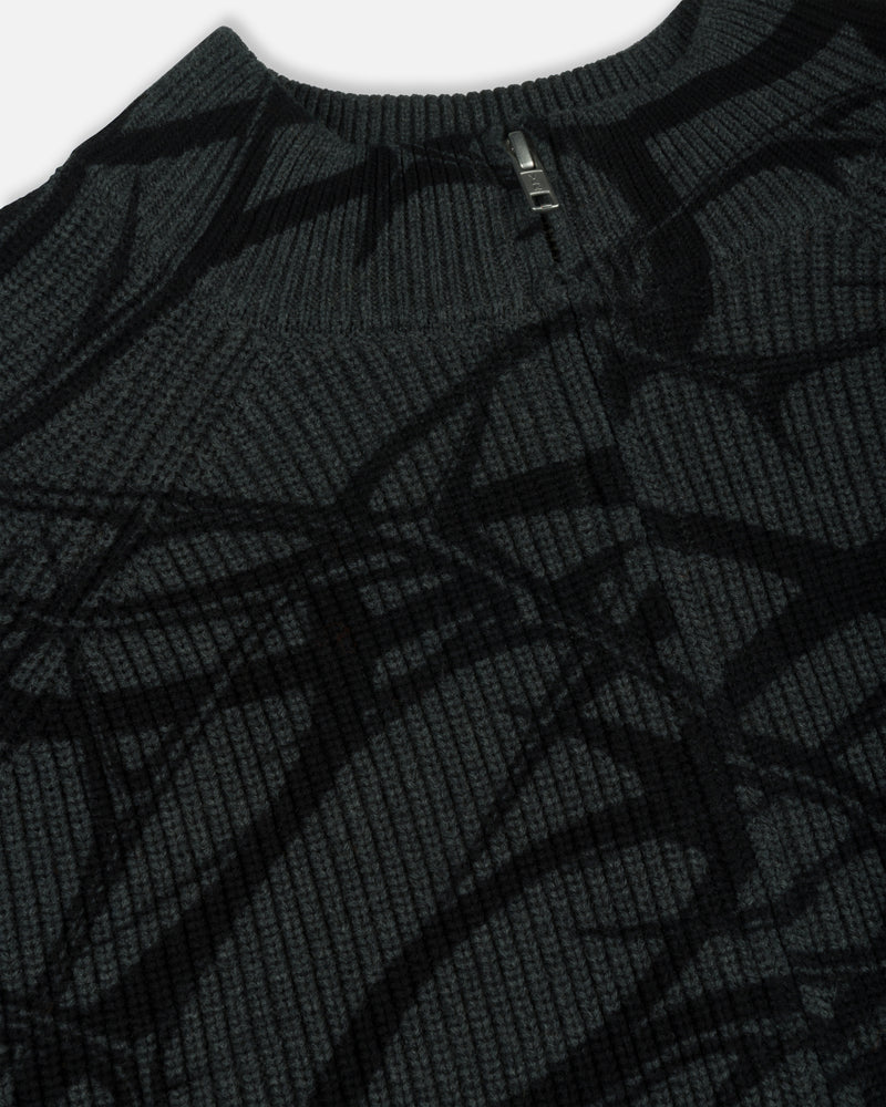 Patta Ribbed Knitted Cardigan Grey Pinstripe