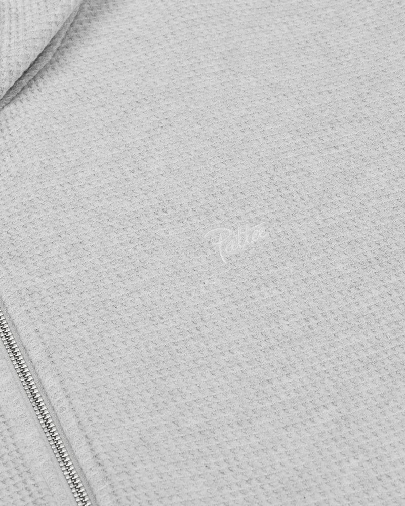 Patta Waffle Reversible Zip Up Hooded Sweatshirt Grey Heather