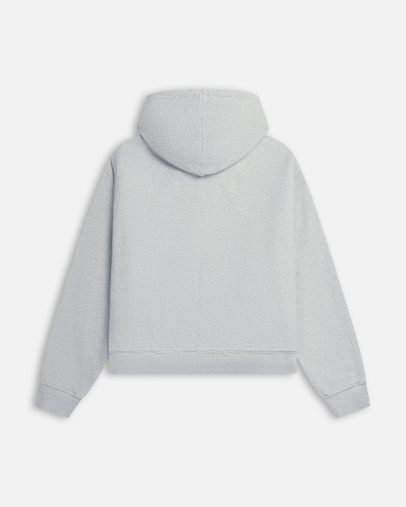 Patta Waffle Reversible Zip Up Hooded Sweatshirt Grey Heather