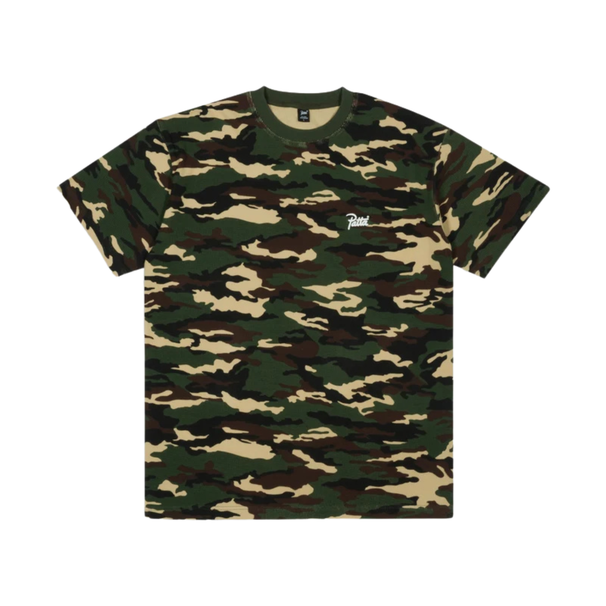 Patta Waffle Script Logo T-Shirt Woodland Camo