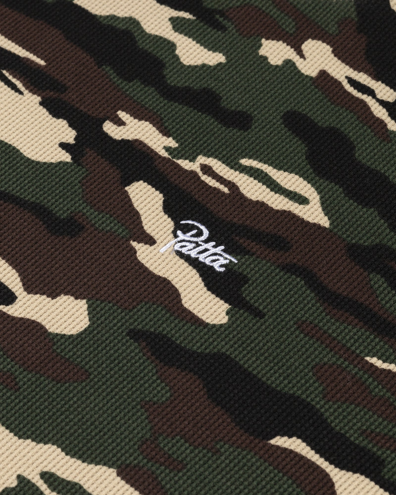 Patta Waffle Script Logo T-Shirt Woodland Camo