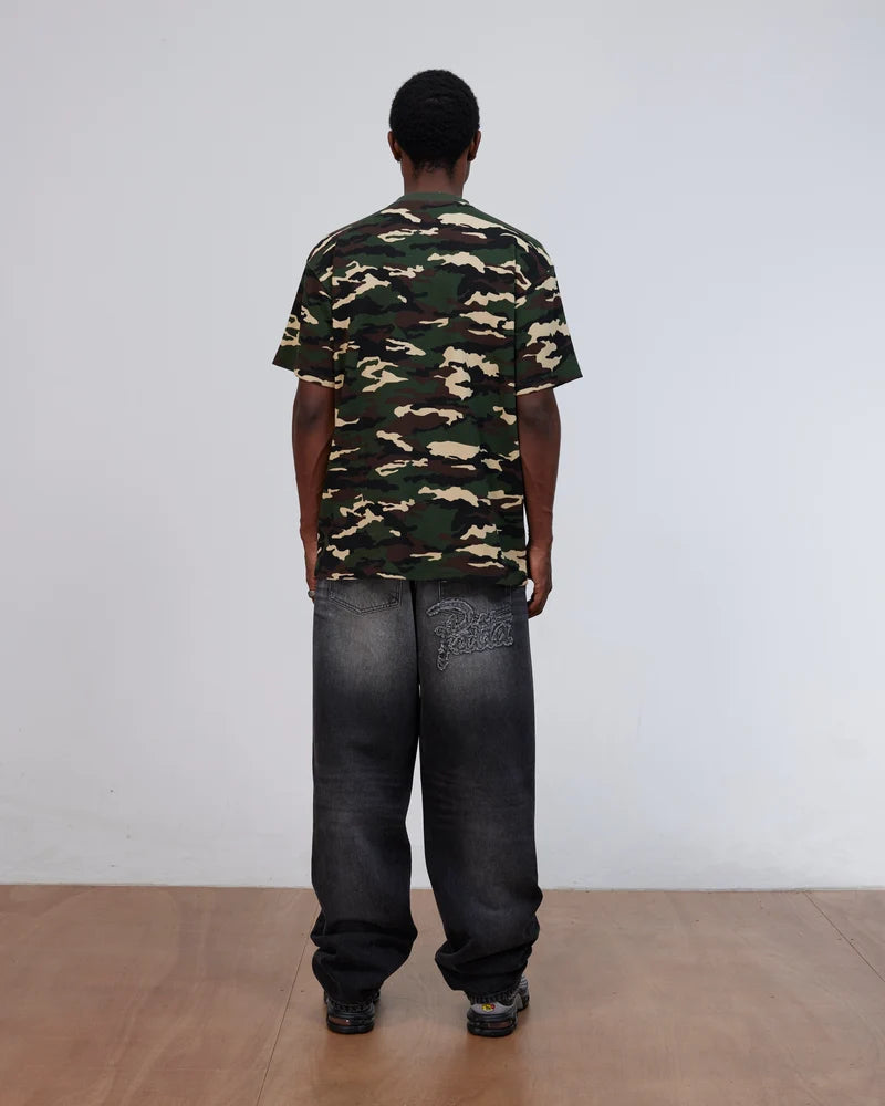 Patta Waffle Script Logo T-Shirt Woodland Camo