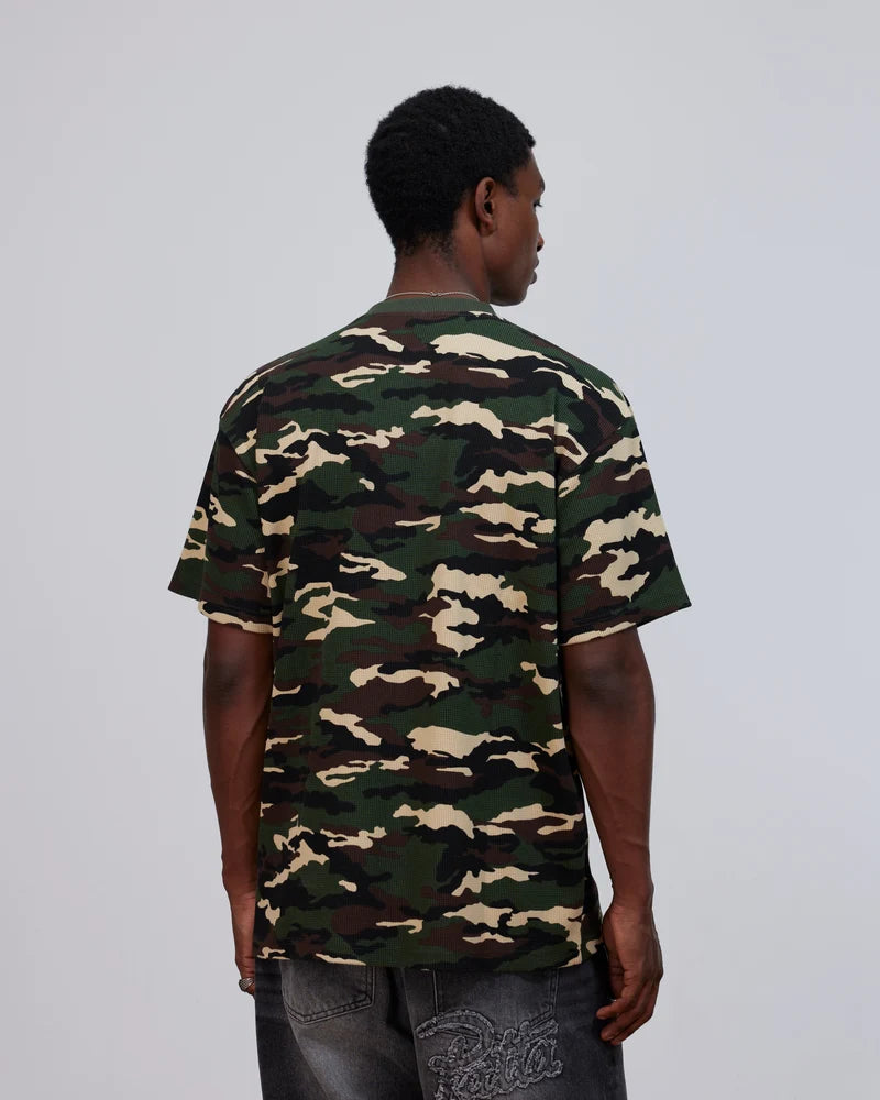 Patta Waffle Script Logo T-Shirt Woodland Camo