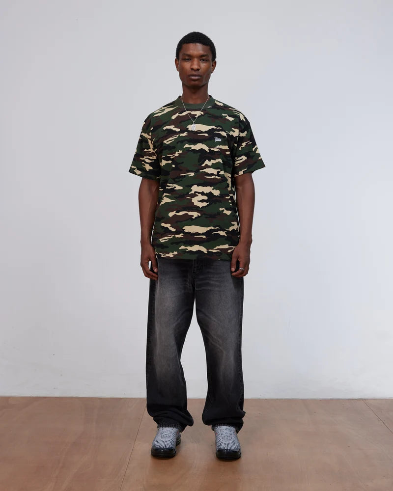 Patta Waffle Script Logo T-Shirt Woodland Camo
