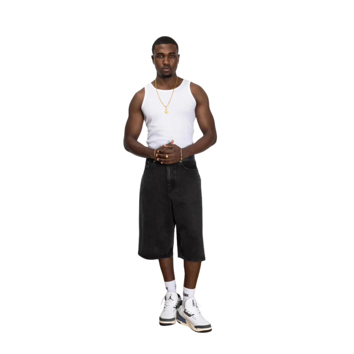 Patta Whiskers Denim Shorts Black Denim