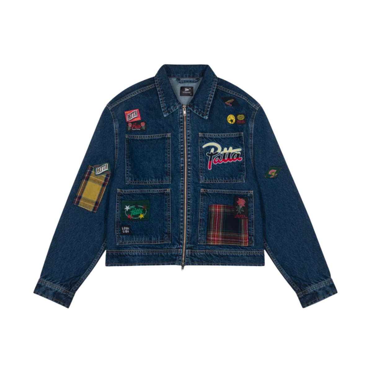Patta Whole Lotta Labels Denim Jacket Blue Denim