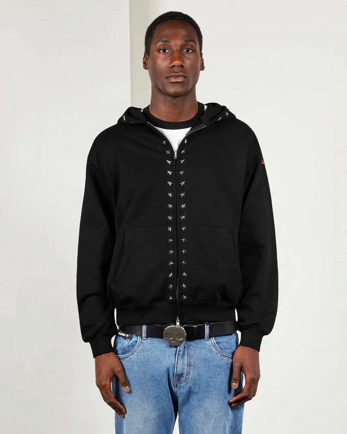 Pleasures Dane Studded Hoodie Black