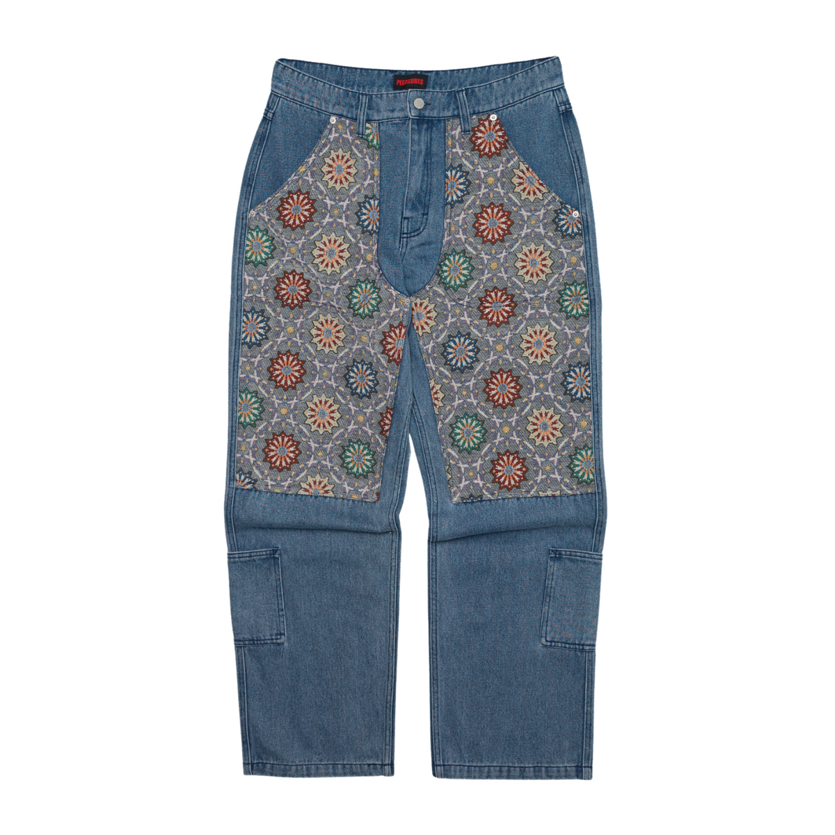 Pleasures Floral Ultra Double Knee Pant Indigo